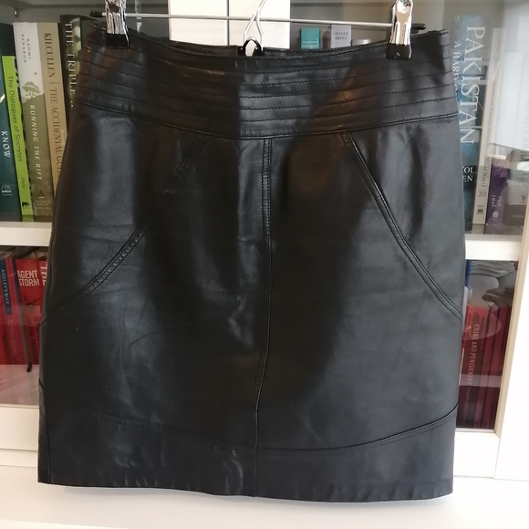 Vintage Bagatelle 100% Leather Mini Pencil Skirt Size 10 - Picture 14 of 15